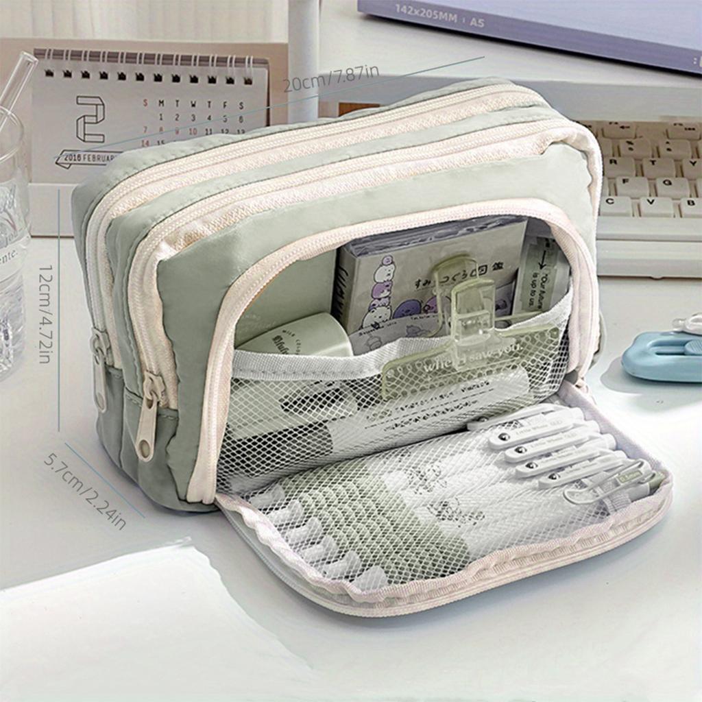 Kawaii pennskrin Stor kapacitet Estetisk pennfodral Hållare Väska Barnpennskrin Skolkontorsmaterial Koreanska kontorsmaterial