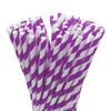 25-Pack Striped Biodegradable Paper Straws for Milk Tea and Beverages