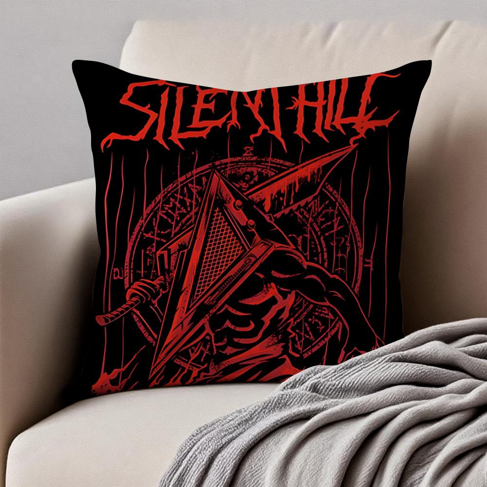 SSilent HHillS Anime Cushion Cover Pillowcase Antidustmite Invisible Zipper Short Plush Sofa Cushion
