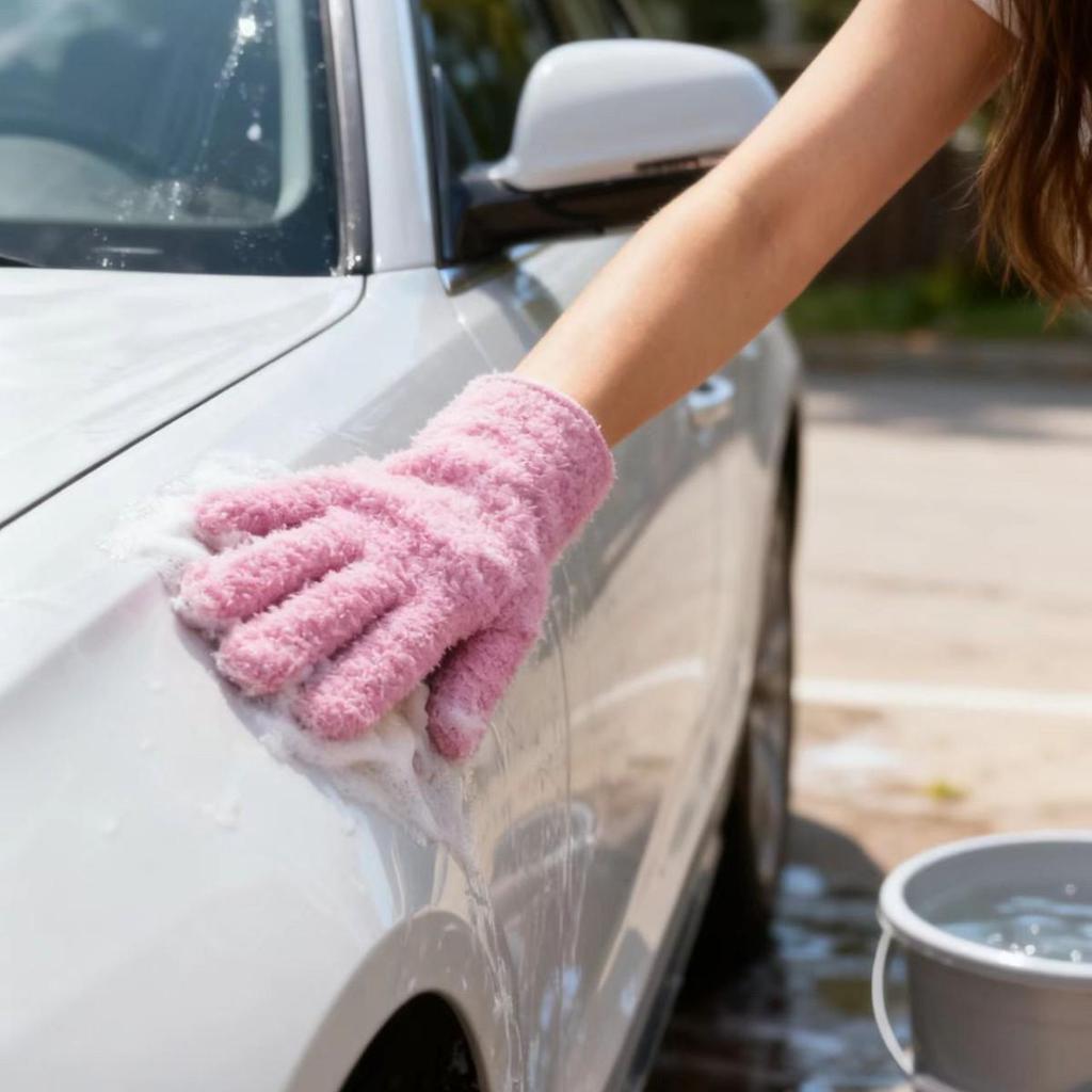 Soft Fleece Dusting & Cleaning Gloves for Car Wash & Window Wiping