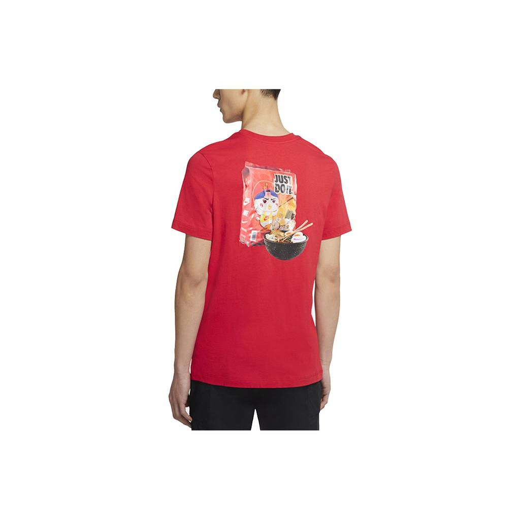 Nike Cartoon Print Knit Sports Short Sleeve T-Shirt Men Tops University-Red DD1323-657