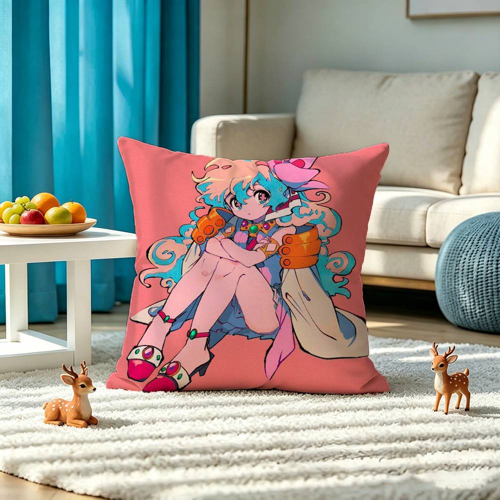G-Gurren Lagann Nia Teppelin Pillow Case Square Double-Sided Sofa Cushion Cover Bedroom Bedside Pillow