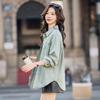Women's Spring 2025 Loose Fit Denim Jacket - Long Sleeve Casual Korean Style Y2509