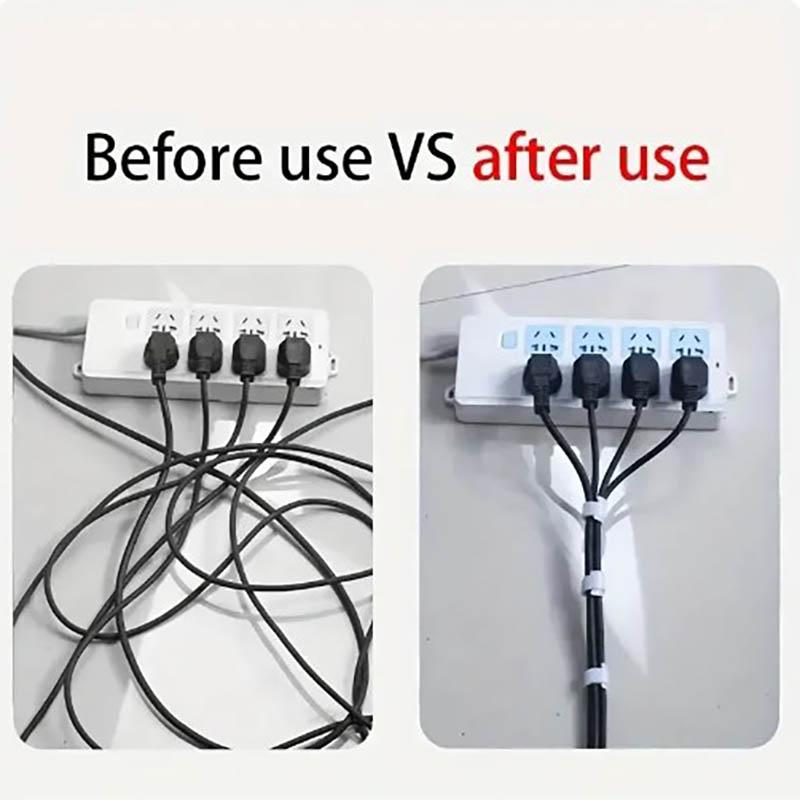 1 Rull Gjenbrukbart Festebånd Kabelbånd, Flerbruks Ledningsorganisator, Oppbevaring av Datamaskin- og TV-ledninger, Bånd for Datakabelhåndtering