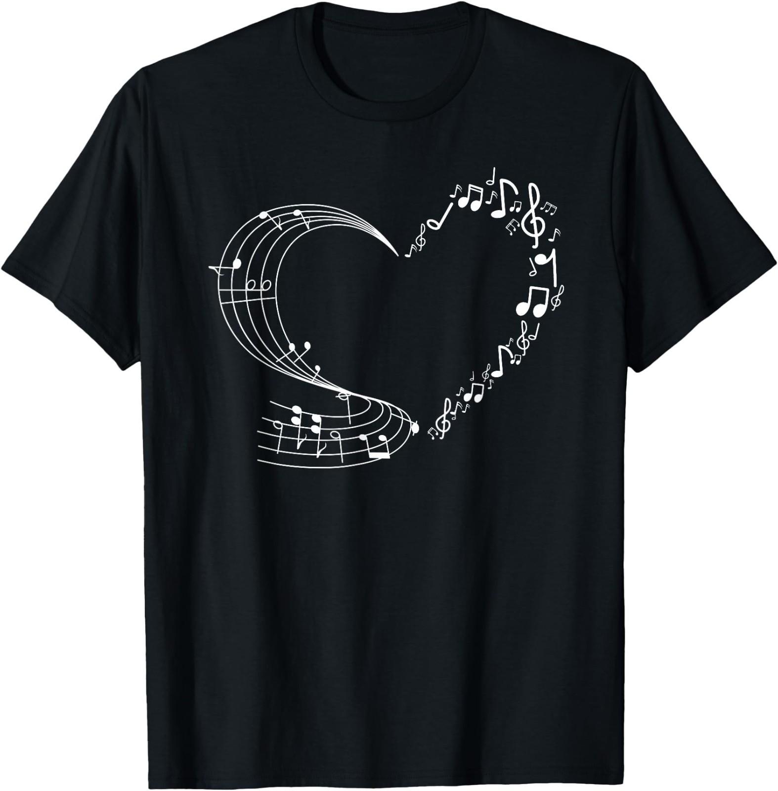 Cute Heart Music Note Men Musicians T-Shirt XXXL