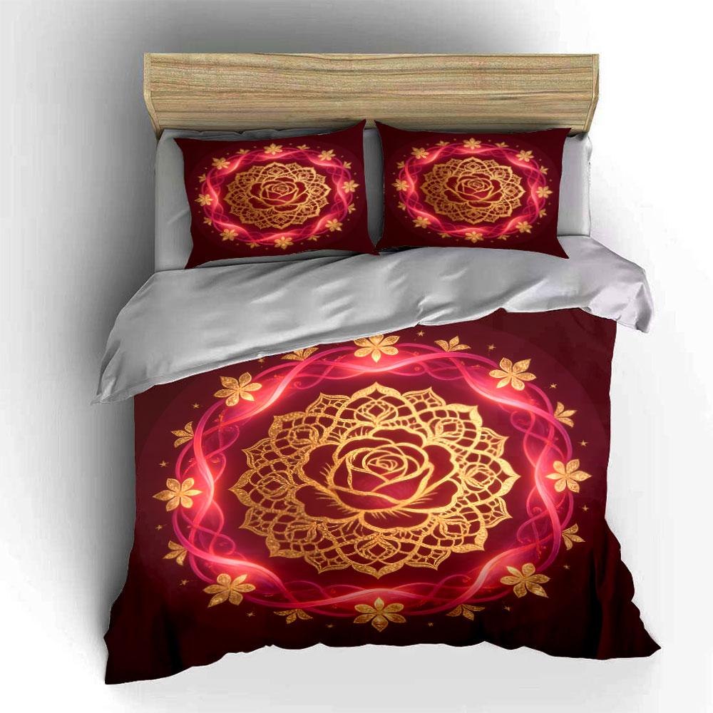 Luxury Floral Decorative Set Soft Comfortable Duvet Cover Bedding Set Included 1*Duvet Cover & 2*Pillowcases, Gift