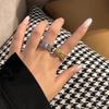 Knot Full Diamond Ring Luxury Hollow Multi-Layer Wide Version Exaggerated Female Niche Design Index Finger Ring Open Ring