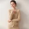Lekasha Women's Round Neck Cashmere Cardigan - Loose Knit Sweater Jacket