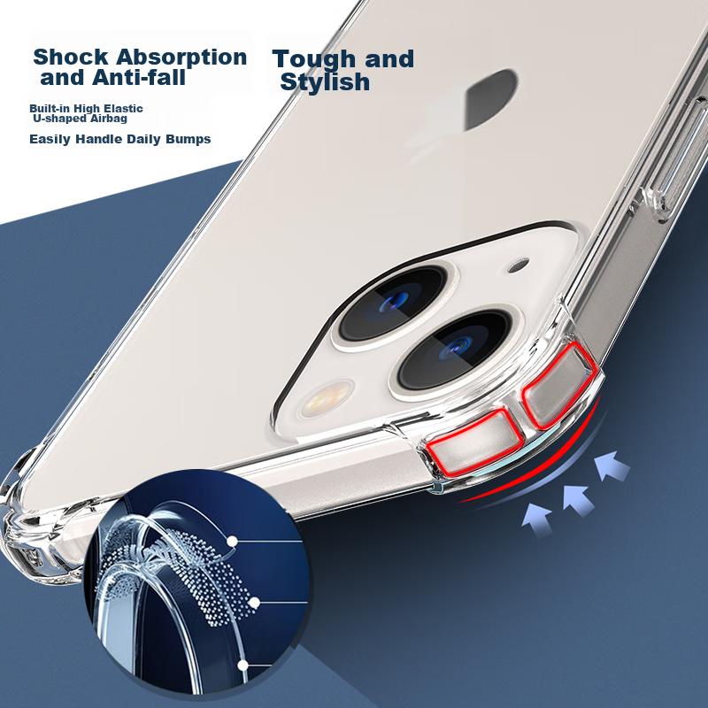 IPhone 13 Case, Transparent Full Silicone Shockproof Airbag Soft,, Dual Material Anti-Drop, German Bayer Imported Materials, High Transparency