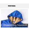 Winter Unisex Couple's Hoodie, Cotton Blend Fleece Lined Pullover with Double-Layer Warmth, Solid Color Casual Sweatshirt for Matching Outfits