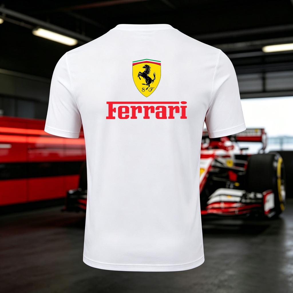 2026 Ferrari Summer Round Neck 3D Print T-shirt Formula 1 Motor Racing Short Sleeve Top