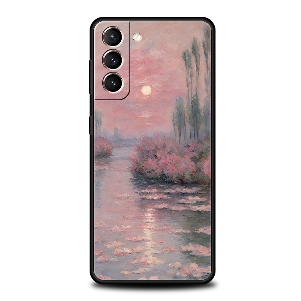 Claude Monet Garten Malerei Kunst Handyhülle Für Samsung Galaxy S26 Ultra S25 Plus S24 FE S23 S22 5G S21 S20 Hülle Schwarz Weich