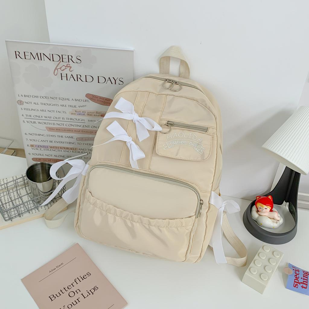 Schoolbag Small Fresh Sweet Backpack Bow Girl Casual Backpack College Style Large Capacity College Student Schoolbag