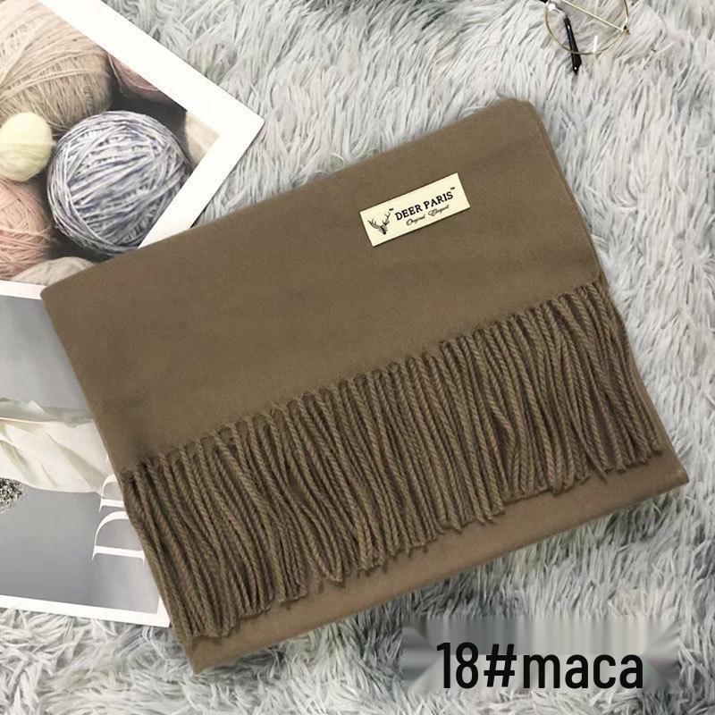 Luxury Unisex Scarf: Autumn/Winter Thickened Solid Color Cashmere-Feel Shawl