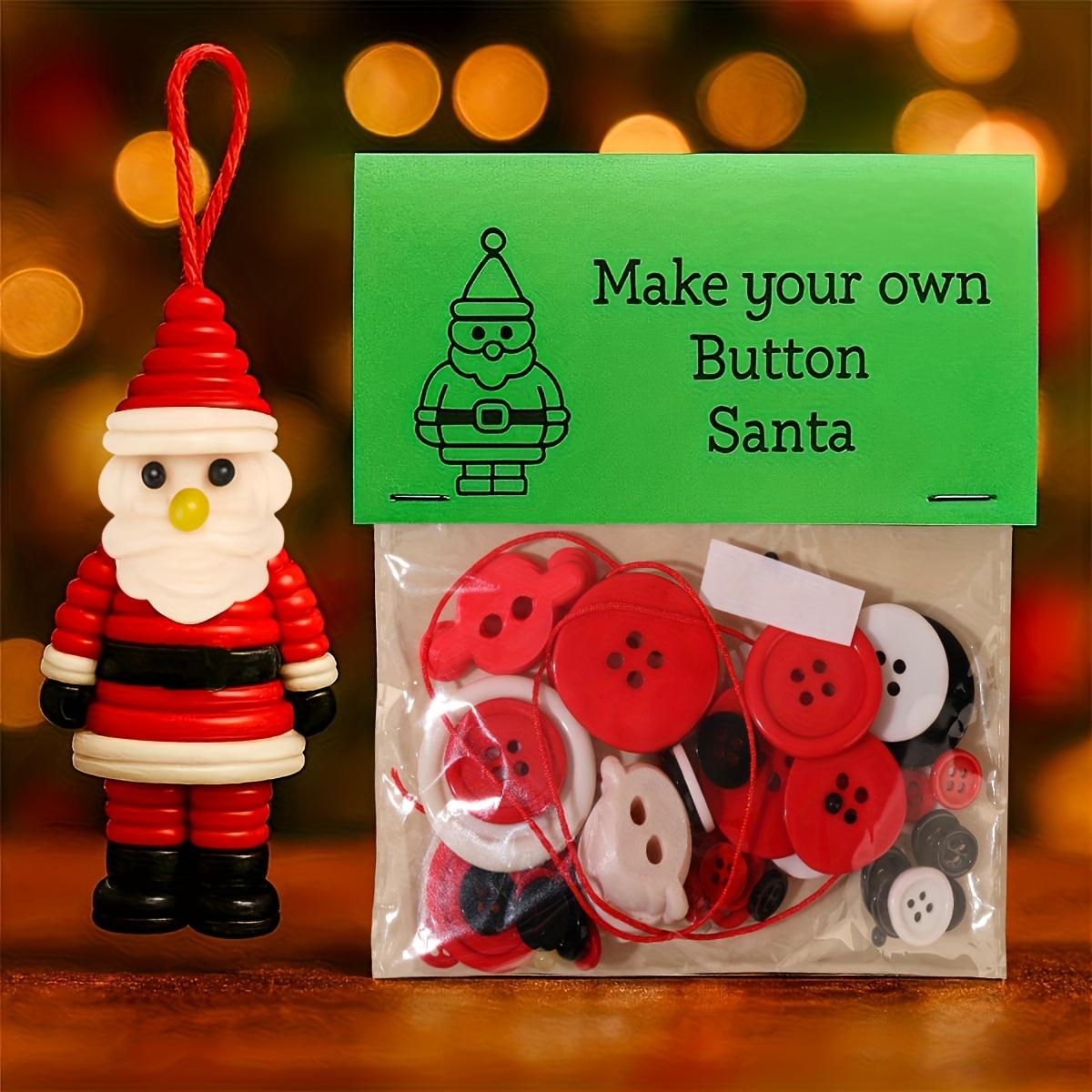 

4pcs/1pc Christmas Button Ornaments, Home Decor, Easy-To-Follow Instructions, a Complete Snowman And Santa Decoration Making Kit
