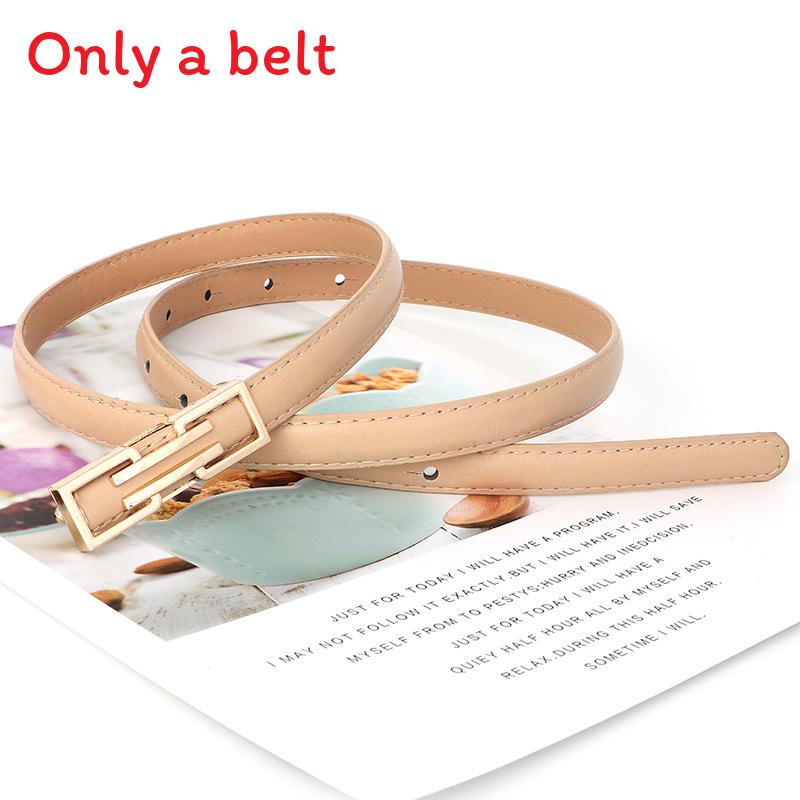 Geometric Symmetrical Metal Buckle Decoration Women Slim Waist Belt Daily