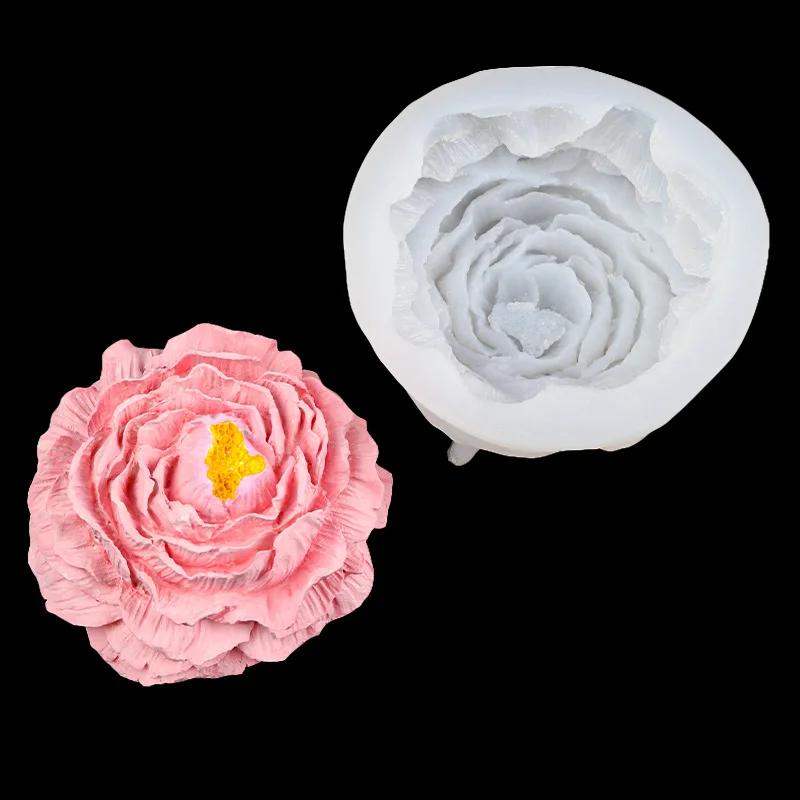 Large Peony Lotus Candle Mold DIY Handmade Soap Paste Silicone Mold Candle Making Supplies Fondant Cake Chocolate Decoration