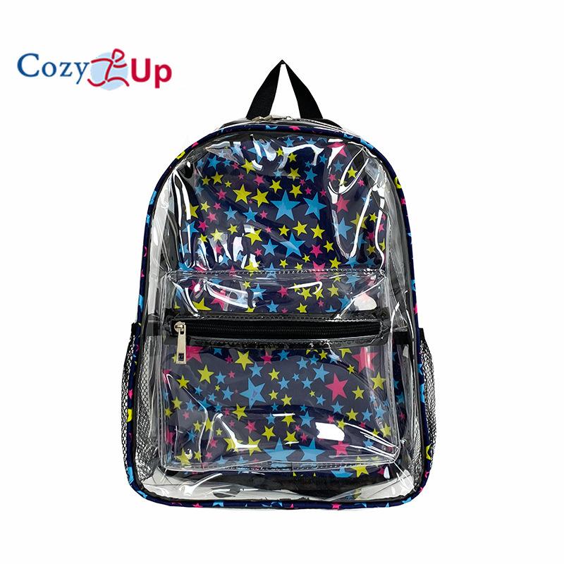 

Уютный студенческий рюкзак из ПВХ с небольшим рюкзаком с рисунком 36x28x10cm темно-синий