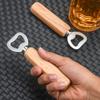 Wooden handle beer bottle opener Commercial wooden bottle opener Stainless steel bottle opener Creative bottle opener