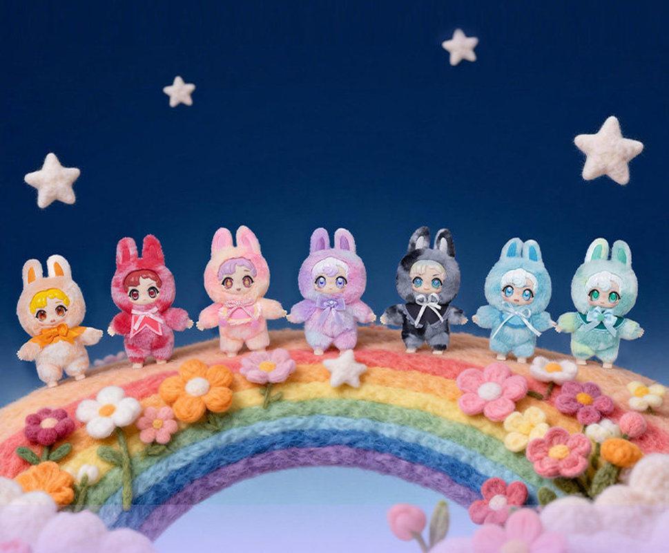 Youbi Xiong Kimmom Plush Blind Box Doll Rabbit Ear Style Stuffed Toy Bag Pendant Keychain Cute Collectible For Bag Decoration
