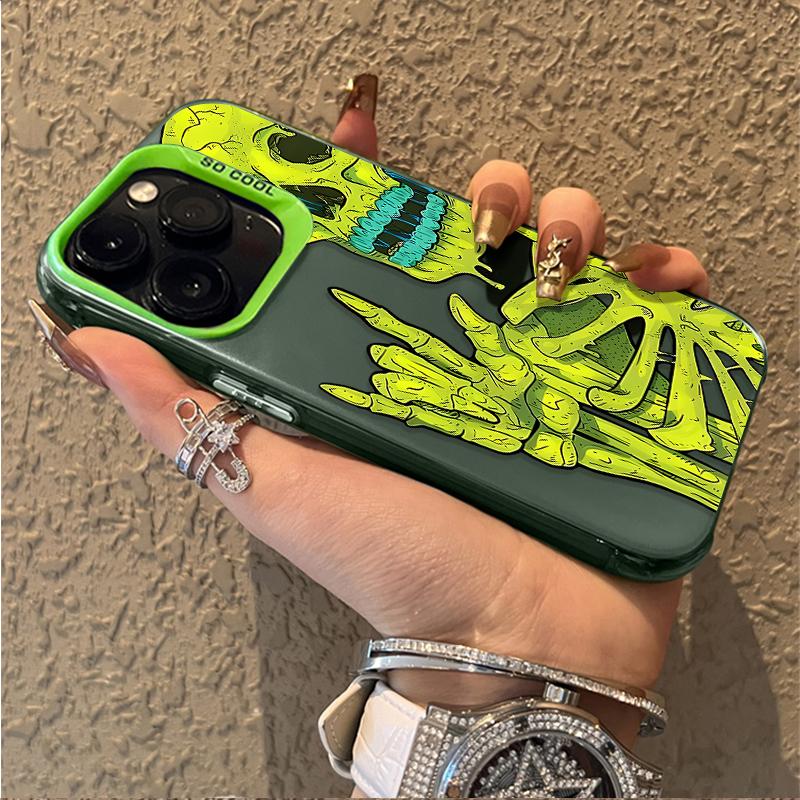 Rózsaszín Zöld Koponya Telefontok Xiaomi POCO X7 X6 X5 X3 NFC F7 Ultra F6 F5 Pro F4 F3 GT M5S C65 C75 M3 M4 M5S M6 Pro 4G 5G-hez Tok