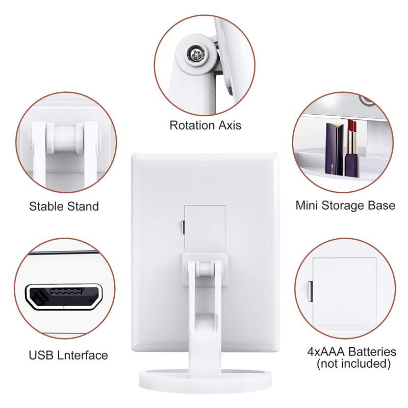 New Foldable Touch Screen Makeup 3X/2X/10X Magnifying Makeup Mirror Portable LED Nightlight Desktop Makeup Mirror