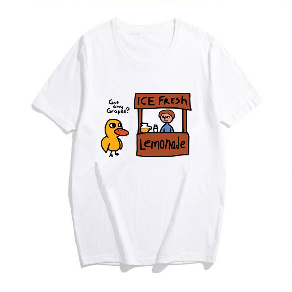 Habt ihr Trauben? Shirt Millennial T-Shirts Das Entenlied Grafik Crew Top Lustiges T-Shirt Niedliches Enten-Shirt Lustiges Damen-T-Shirt Y2K Top