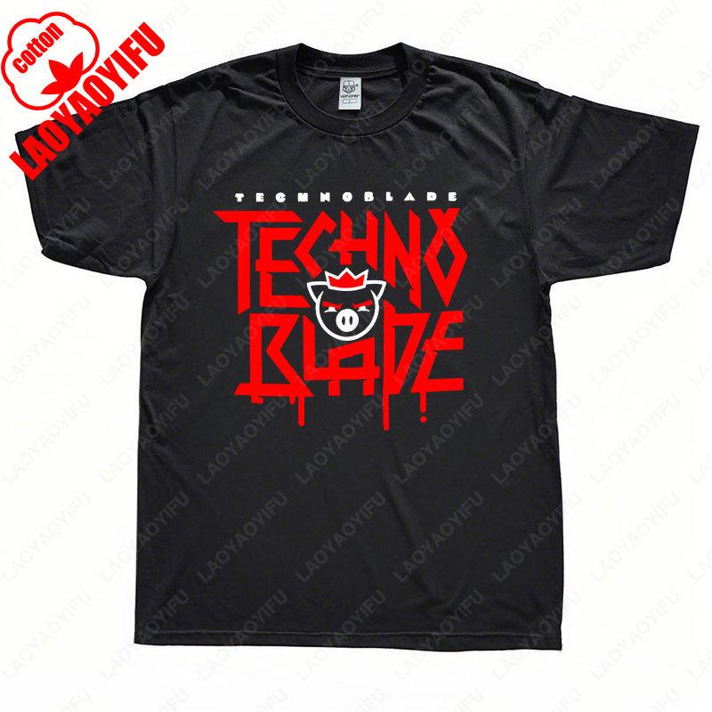 Technoblade Techno Agro Tee Dream Team SMP Merch T-Shirt Herren Damen Tshirt Sweatshirt Hip Hop Kurzarm Cotton Men Camisetas