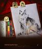 Retro Messing-Notizbuchklammer mit Katzenmotiv: Ketchup Mädchen Katze Edle Serie Originalillustration