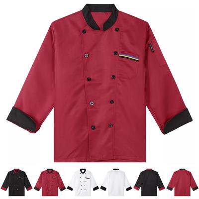 Kockuniform Långärmad Herrkläder Catering Arbetsuniform Bakre Köksuniform Herrtopp