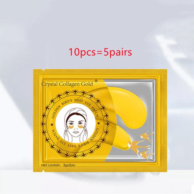 

5Pair Crystal Collagen Gold Eye Mask Anti-Age Dark Circle Acne Beauty Patches Skin Care Korean Cosmetics Red Ginseng Eye Patches золотой