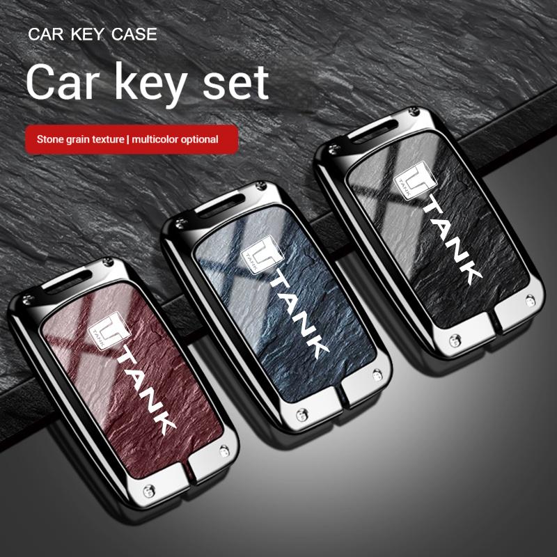 Zinc Alloy Car Key Case For Great Wall Gwm Wey Tank 300 500 Tank300 Tank500 Remote Cover Bag Shell Keychain Holder Accessories
