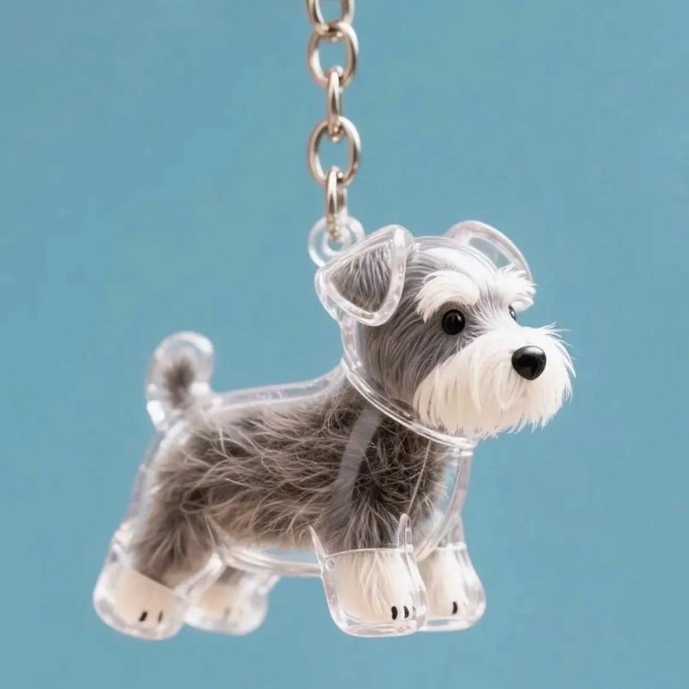 Clear Pet Hair Keychain Cute Dog Fur Keepsake Holder Transparent Pet Hair Creative Storage Small Items