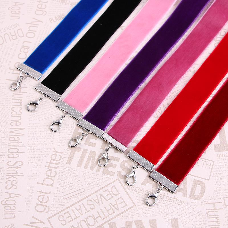 Elegantní sametová černá choker náhrdelník - Módní 2,0CM náhrdelník na klíční kost