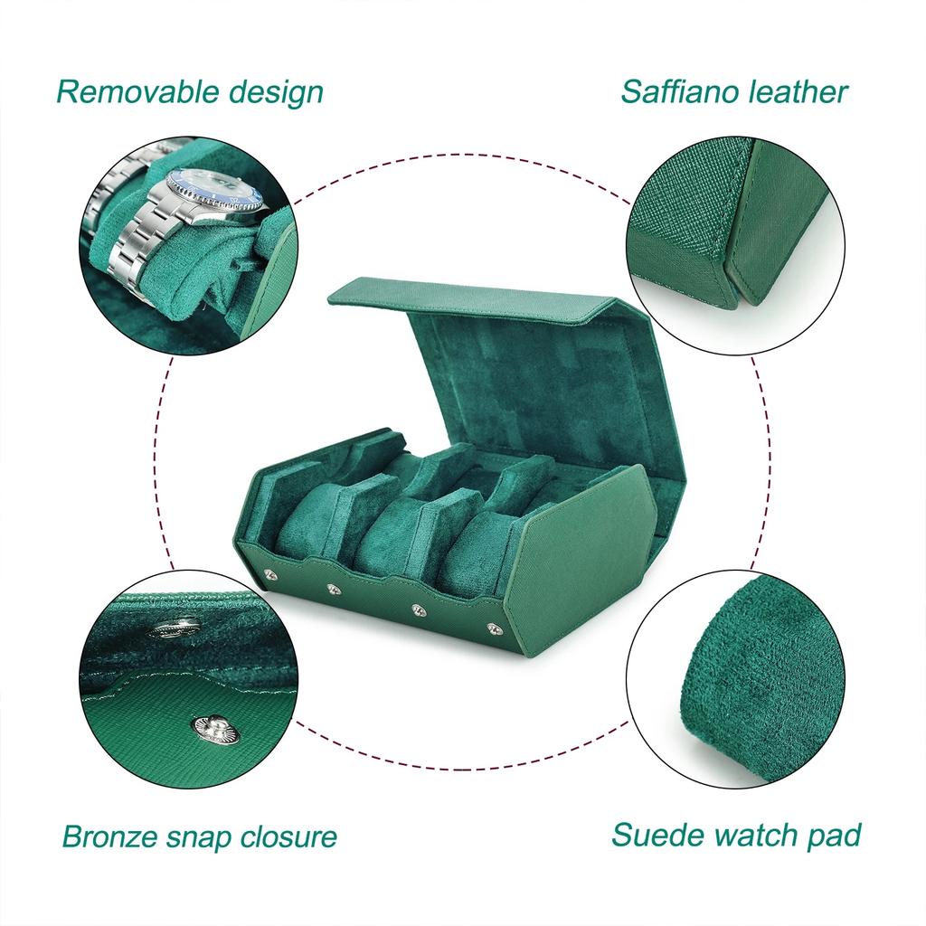 Watch Box Travel Roll Cases for 2/3/4/6/8 Watches Storage Display Case Watch Protector Organizer Shockproof Case for Men Women