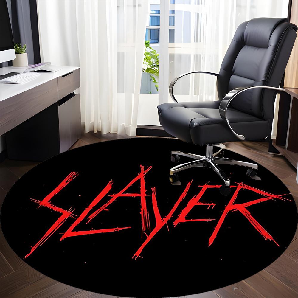 1PC Slayer HeavyMetal Office Round Area Rug, Indoor Mat Suitable For Office, Under Office Chairs Bedroom Living Room Home Decor DT1212071