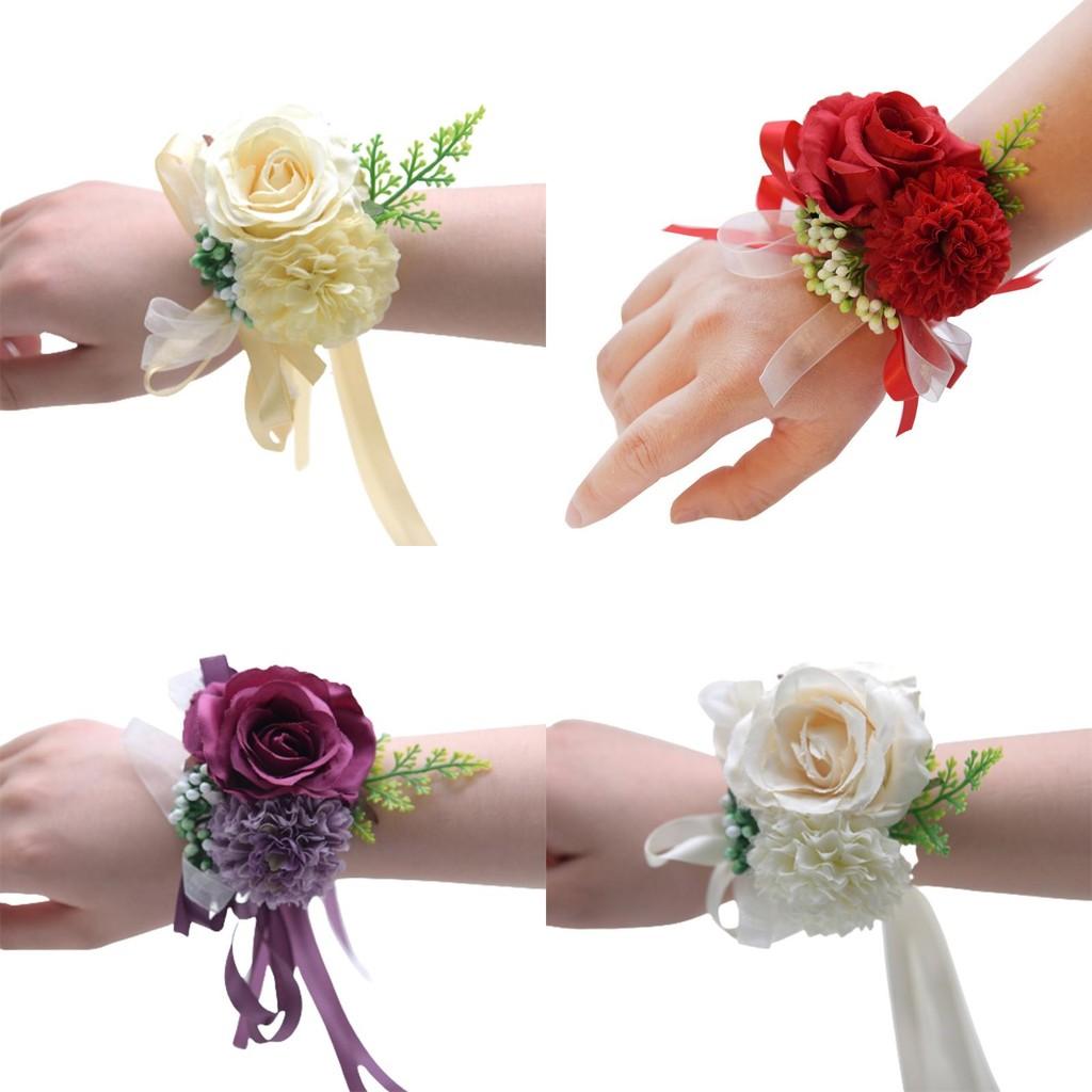 Artificial Rose Wrist Flower Perfect Bridal Accessory For Weddings