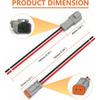 Deutsch DT 2 Pin Connector 5 Sets - 2 Way DT Automotive Waterproof Male Female Plug Wiring Harness For Car, Truck, Boats, LED Work Light, 16 AWG. (5