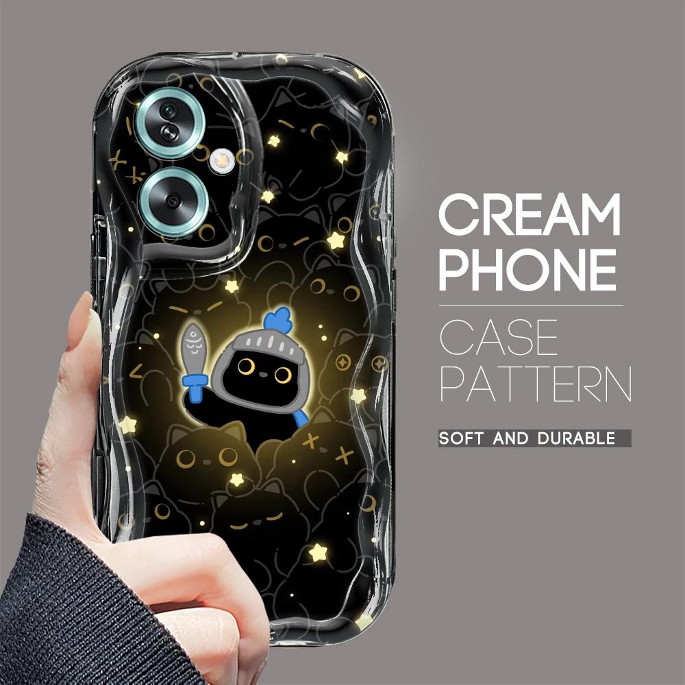 Roztomilý kreslený vzor s krémovou texturou Pouzdro s vlnitým okrajem, měkký silikonový kryt, pouzdro na telefon OPPO Reno Realme