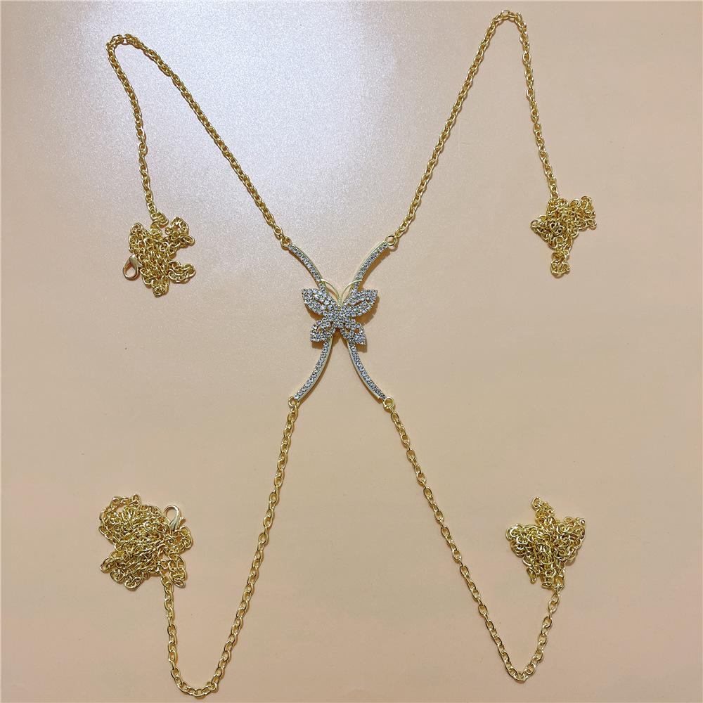 Hot-selling Elegant Ladies Butterfly-shaped Chest Support Catwalk Sexy Chest Chain Body Chain