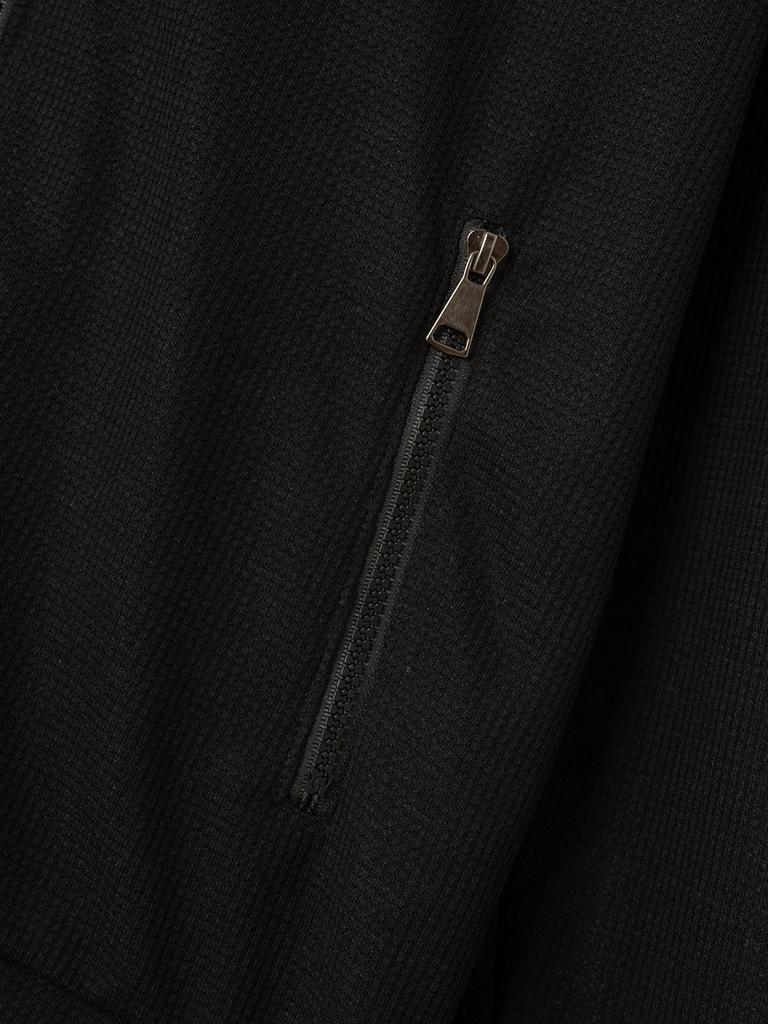 2024 Men's Waffle Zip Pocket Jacket - Spring/Autumn, Turn-Down Collar, Long Sleeve