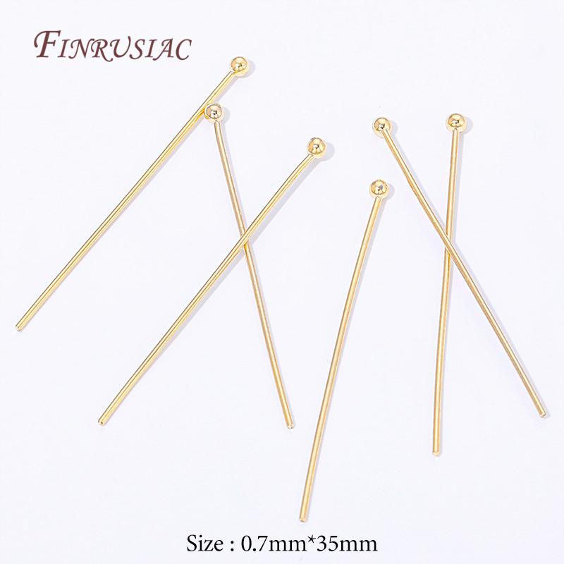 18K Gold Plated Ball Head Pins,Long Stem Beading Pins For Jewelry Making,DIY Craft Jewelry Findings,Earrings Accessories