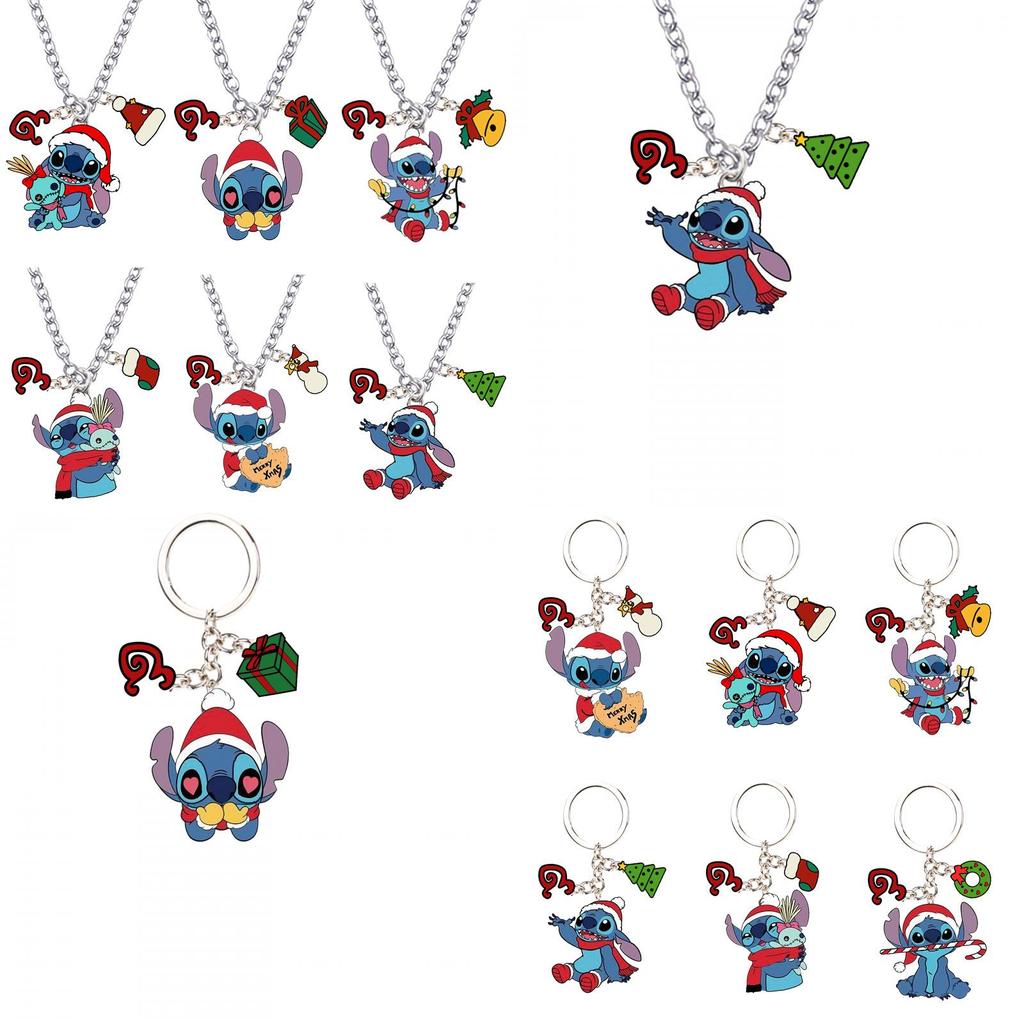 Cross-border New Christmas Pendant Cartoon Star Baby Stitch Necklace Anime Peripheral