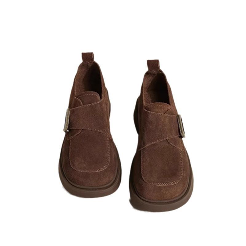 Small leather shoes women's platform shoes spring and summer new one-pedal lazy retro single shoes