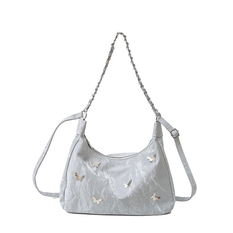 

Niche commuter tote bag, large-capacity women s bag, shoulder messenger bag, premium underarm bag. срібний