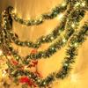 2M Prelit Christmas Tinsel Garland with Lights,Lighted Garland Christmas Tree Decorations Twist Hanging Foil Garland for Xmas Party Stairs Decor