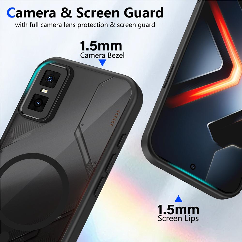 KEYSION Magnetic Phone Case for for Infinix GT 30 Pro 5G Silicone+PC Matte Translucent Shockproof Cover for Infinix GT 30 Pro