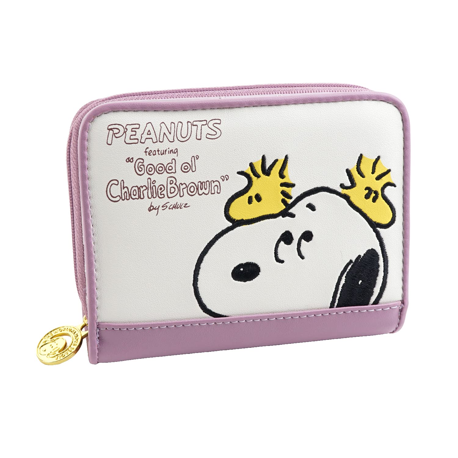 

Snoopy Wallet for Ladies Wallet for Coin Purse SNOOPY Character Large Christmas [Emono] Bi-fold Women, Adults, Embroidered, Included, Cute, Peanuts, фіолетовий
