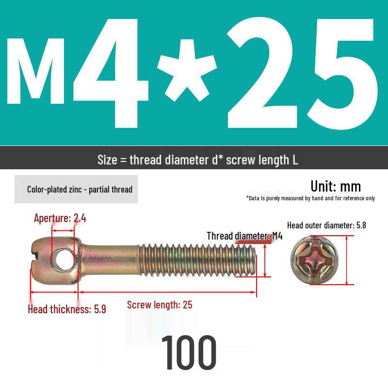 304 Stainless Steel Lead Seal Galvanized Meter Screw with Cross Hole