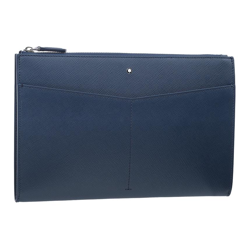 

Montblanc Artisan Series Printed Zipper Briefcase Men Briefcase Blue 128558 Basic Set (Bag+Dust Bag)
